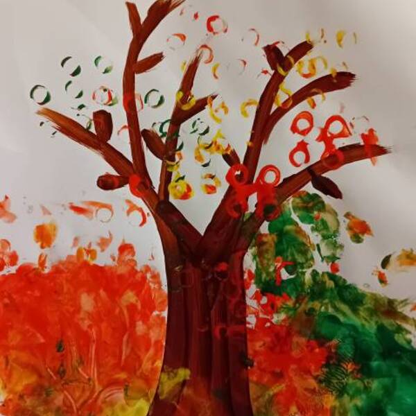 bunte Herbstbäume