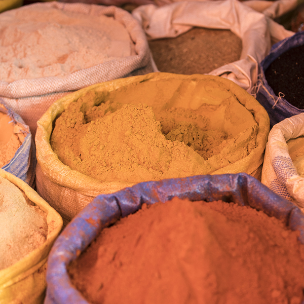 Berbere spice other spices in a market in Ethiopia